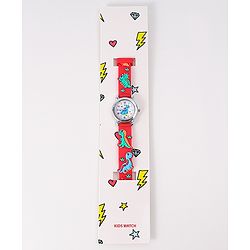 Babyhug Analog Watch with Dino Design - Red