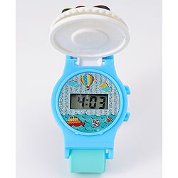 Babyhug Free Size Digital Watch With Dino Applique - Light Blue
