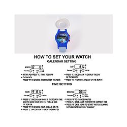 Babyhug Free Size Digital Watch With Astronaut Applique - Blue