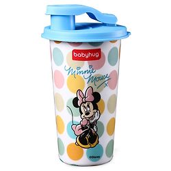 Babyhug Disney Minnie Mouse Stainless Steel Flip Flop Sipper 300 ml - Blue & White| Spill Proof| Indoor & Outdoor| School Sipper| Hot & Cold Beverages