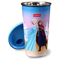 Babyhug Disney Frozen Stainless Steel Flip Flop Sipper 300ml - Light Blue| Spill Proof| Indoor and Outdoor| School Sipper| Hot & Cold Beverages