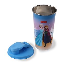 Babyhug Disney Frozen Stainless Steel Flip Flop Sipper 300ml - Light Blue| Spill Proof| Indoor and Outdoor| School Sipper| Hot & Cold Beverages