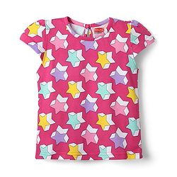 Babyhug Cotton Knit Cap Sleeves Capri Night Suit With Stars Print - Pink