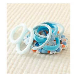 Babyhug Rubber Bands & Scrunchies Sets with Floral Applique - Light Blue