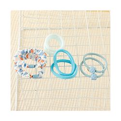 Babyhug Rubber Bands & Scrunchies Sets with Floral Applique - Light Blue