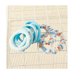 Babyhug Rubber Bands & Scrunchies Sets with Floral Applique - Light Blue