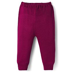 Babyhug Knit Full Sleeves Sweater Set With Heart Design - Wine