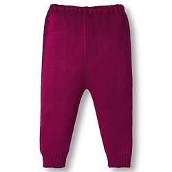 Babyhug Knit Full Sleeves Sweater Set With Heart Design - Wine