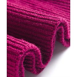 Babyhug Knit Full Sleeves Sweater Set With Heart Design - Wine