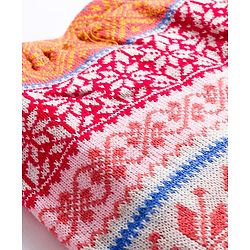 Babyhug Knitted Full Length Leaf Designed Woollen Pant - Rust Orange