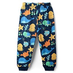 Babyhug Cotton Knit Half Sleeves Co-rds Night Suit With Fish Print - Navy Blue