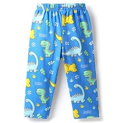 Babyhug Cotton Knit Half Sleeves Co-ords Night Suit with Dino Print - Blue
