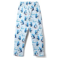 Babyhug Cotton Knit Full Sleeves Co-ord Night Suit with Penguin Print - Light Blue