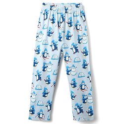 Babyhug Cotton Knit Full Sleeves Co-ord Night Suit with Penguin Print - Light Blue