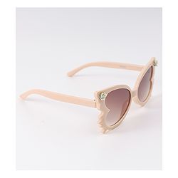 Babyhug Heart Shaped Sunglasses with Floral Applique - Beige