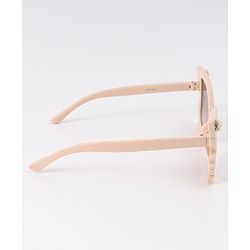 Babyhug Heart Shaped Sunglasses with Floral Applique - Beige