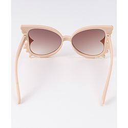 Babyhug Heart Shaped Sunglasses with Floral Applique - Beige