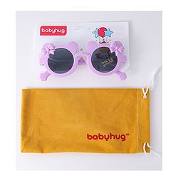 Babyhug Solid Coloured Sunglasses With Bow Design - Purple