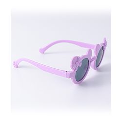 Babyhug Solid Coloured Sunglasses With Bow Design - Purple