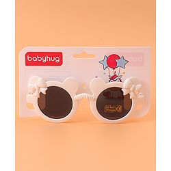 Babyhug Solid Coloured Sunglasses With Bow Design - White