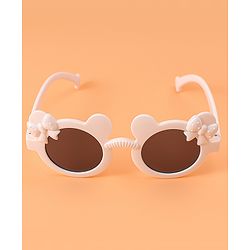 Babyhug Solid Coloured Sunglasses With Bow Design - White
