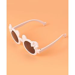 Babyhug Solid Coloured Sunglasses With Bow Design - White