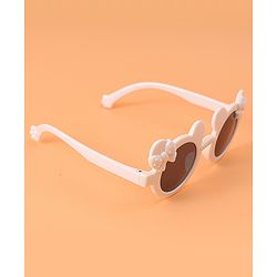 Babyhug Solid Coloured Sunglasses With Bow Design - White
