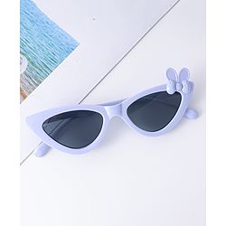 Babyhug Cat Eye Shape Sunglasses with Bow Applique - Light Blue