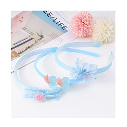 Babyhug Hairband with Bow Applique Free Size Pack Of 3 - Light Blue
