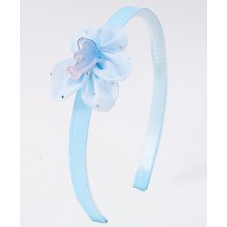 Babyhug Hairband with Bow Applique Free Size Pack Of 3 - Light Blue