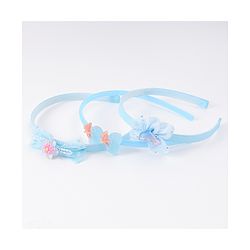 Babyhug Hairband with Bow Applique Free Size Pack Of 3 - Light Blue
