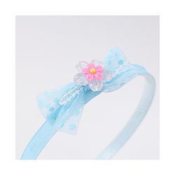 Babyhug Hairband with Bow Applique Free Size Pack Of 3 - Light Blue