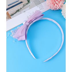 Babyhug Hairband with Bow Applique & Pearl Detailing Free Size - Pink