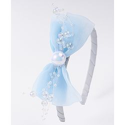 Babyhug Hairband with Bow Applique & Pearl Detailing Free Size - Pink