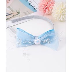 Babyhug Hairband with Bow Applique & Pearl Detailing Free Size - Pink