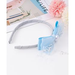 Babyhug Hairband with Bow Applique & Pearl Detailing Free Size - Pink