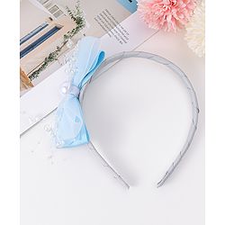 Babyhug Hairband with Bow Applique & Pearl Detailing Free Size - Pink