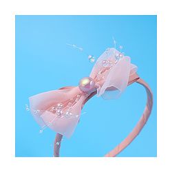 Babyhug Hairband with Bow Applique & Pearl Detailing Free Size - Pink