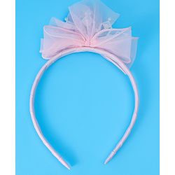Babyhug Free Size Hair Band Tiara & Bow Applique - Pink