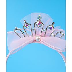 Babyhug Free Size Hair Band Tiara & Bow Applique - Pink