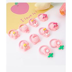 Babyhug Free Size Rubber Bands With Applique Pack Of 10 - Multi Colour