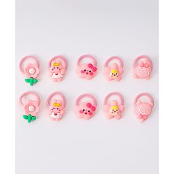 Babyhug Free Size Rubber Bands With Applique Pack Of 10 - Multi Colour