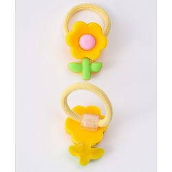 Babyhug Free Size Rubber Bands With Applique Pack Of 10 - Yellow