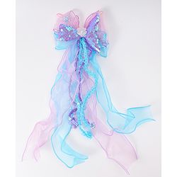 Babyhug Hair Clip with Bow & Butterfly Applique - Pink & Plum