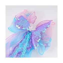 Babyhug Hair Clip with Bow & Butterfly Applique - Pink & Plum