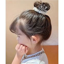 Babyhug Free Size Scrunchies with Pearl & Diamond Detailing Pack of 2 - White