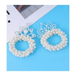 Babyhug Free Size Scrunchies with Pearl & Diamond Detailing Pack of 2 - White