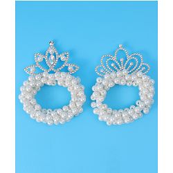 Babyhug Free Size Scrunchies with Pearl & Diamond Detailing Pack of 2 - White