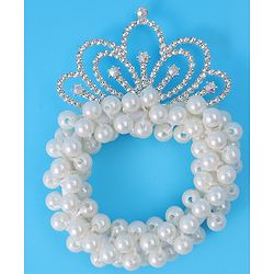 Babyhug Free Size Scrunchies with Pearl & Diamond Detailing Pack of 2 - White
