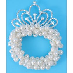 Babyhug Free Size Scrunchies with Pearl & Diamond Detailing Pack of 2 - White